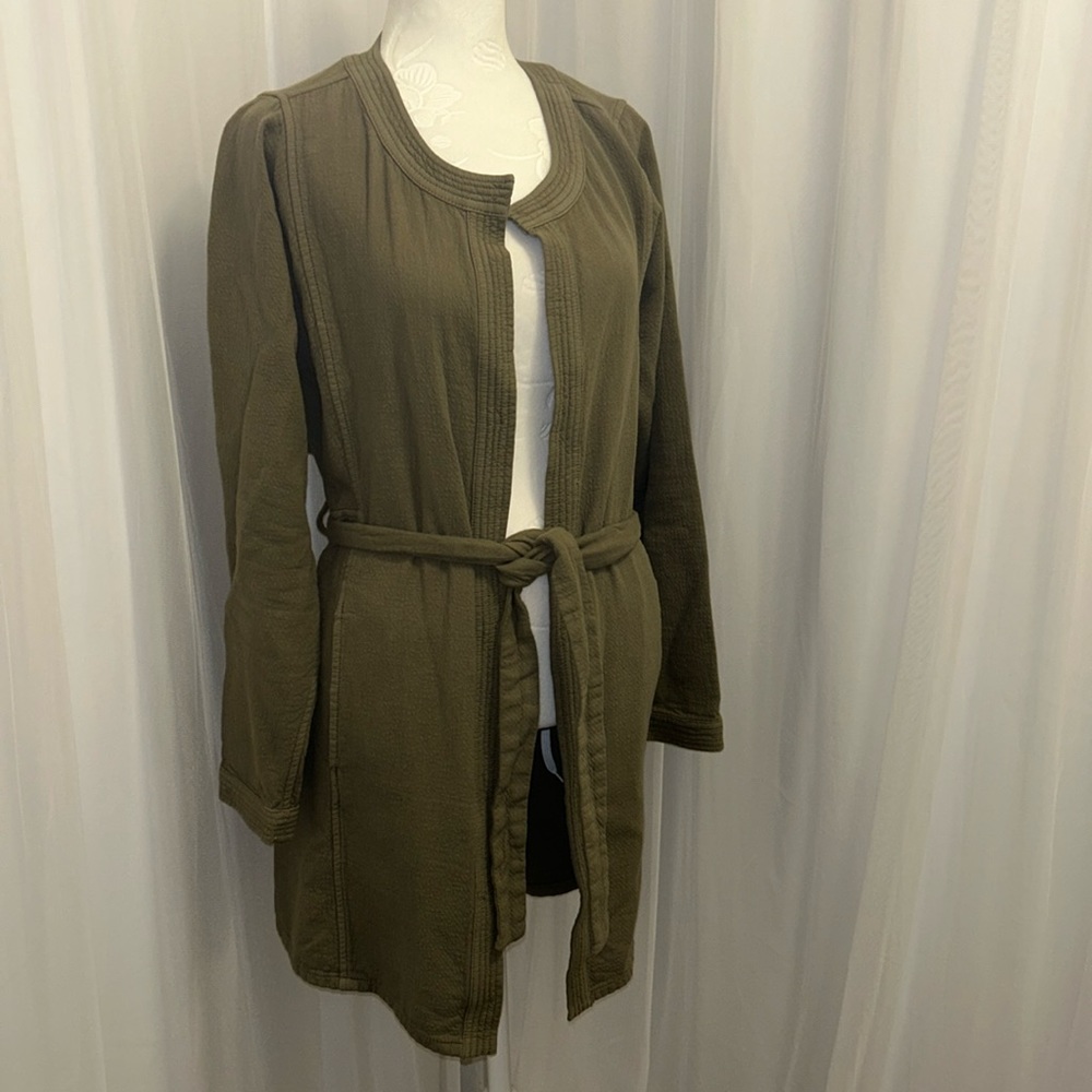 Madewell 100% Cotton Duster in Olive Green Size Small